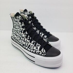 Converse CTAS Double Stack Lift Hi Womens Size 5 Black My Story Platform Sneaker